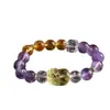 Pulseira de Quartzo Citrino Ametista Natural Original Nicho Pulseira Joker Moda TikTok Explosões Ao Vivo