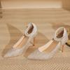 Tacones Altos con Diseño de Pedrería Estilo Francés para Mujer, Punta Fina Aguja, Uso Bidireccional, Tacón Delgado, Zapatos Cómodos, Nuevo Modelo Otoño 2026