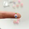 Mini Gatito de Dibujos Animados Accesorios de Resina para Uñas DIY Hielo Transparente Fresa Gatito Accesorios de Uña Portátiles