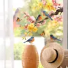 Fun-F1120 Flores Pintadas de Primavera, Ramas, Pájaros, Decoración Adhesiva para Embellecimiento de Espejos de Vidrio de Balcón al Aire Libre