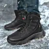 Botas Altas Cortas Cálidas de Talla Grande Nuevas, Zapatos de Algodón, Botas de Nieve, Botas de Exterior con Forro de Polar para Hombre, Zapatos de Hombre