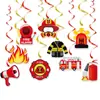 Fronteiriço Novo Produto Tema Fogo Decoração de Festa de Aniversário Bandeira de Decoração de Aniversário Arranjo de Decoração de Aniversário de Bombeiro