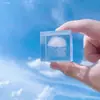 Escultura em Cristal Nuvens Tridimensionais Gota de Chuva Cubo Ornamentos Criativos para Mesa Presente de Aniversário para Meninas Namorado Crianças