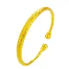 Pulseira Aberta Feminina de Veludo Céu Estrelado Dourado Areia Vietnamita, Pulseira Estilo Antigo Banhada a Ouro 24K Chuva de Meteoros Atacado
