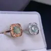 Anillo de Piedra de Uva Natural, Cristal Fluorescente Tipo Hielo, Plata 925 Limpia, Piedra Principal Finamente Incrustada 6*8mm