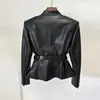 Fábrica de Origen Primavera 2026 Nueva Moda para Mujer Estilo Celebridad Europea y Americana Chaqueta Abrigo de Cuero Ajustado Ceñida