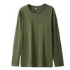 Camiseta de Algodão Penteado de Manga Longa para Homem, 180g, Gola Redonda, Corte Solto, para Primavera e Outono, Atacado, Solta e Respirável