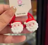Elástico de Cabelo de Natal Adorno de Cabeça Menina Fofa Desenho Animado Papai Noel Elástico Não Machuca o Cabelo Faixa de Cabeça Vermelha Acessórios de Cabelo para Crianças