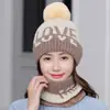 Gorro Personalizado para Mujer Invierno Cálido Lana Estilo Coreano Gorro Tejido Set Gorro Pullover Moda Bufanda Acolchado Grueso Protección para Orejas