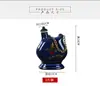 Garrafa de Vinho de Cerâmica Jingdezhen 0,5kg Caixa de Presente Garrafa de Vinho Criativa para Casa Garrafa de Vinho Personalizada Conjunto de Vinho Garrafa para Licor Garrafa Vazia