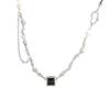 Collar YH Perla de Agua Dulce Circonita Dulce Fresco Femenino Ins Hip-hop Dulce Fresco Spice Girl Diseño de Alto Grado Sentido de Diseño Cadena para Clavícula de Nicho