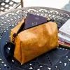 Bolsa cosmética publicitaria con logo impreso, Bolsa para documentos de papel Dupont, Bolsa de almacenamiento lavable con cremallera de papel kraft, Estuche para lápices de estudiante personalizado