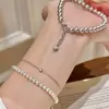 Pulsera Shijia Blanco Perla 4mm Zirconia Francesa Apilable Joyería de Perlas de Lujo Ligero para Mujeres