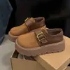 Zapatos Birkenstock de suela gruesa de cobertura total para mujer, nuevo estilo otoño 2026, para personas bajitas, slip-ons cómodos, mocasines de plataforma