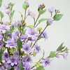 Flor de jazmín artificial de 2 ramas, flor falsa de un solo tallo para decoración de ventanas, flor de seda para arreglos de pasillo de bodas, flor decorativa para el hogar en la sala de estar