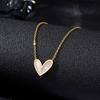 Singapur "Diseñador"" Collar Oho Ou para Mujer Corazón de Nácar Blanco Lujo Accesible Nicho Cadena para Clavícula de Gama Alta