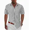 Nova Moda Amazon camisa masculina listrada de manga curta com lapela camisa primavera e outono fonte da fábrica