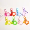 Pendente Criativo Colorido Transparente Ursinho Estrela DIY Chaveiro Fofo Acessórios para Bolsa Feminina Case de Fone de Ouvido Charme