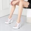 Zapatos de tacón alto de resorte de 12 cm con malla y pedrería, Zapatos casuales versátiles para mujer