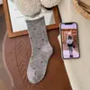 Estilo preguiçoso~ Meias de outono e inverno estilo coreano borda enrolada meias florais retrô felpudas meias de lã macias e quentes meias pós-parto
