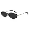 Colección de Gafas de Sol de Metal, Nuevo Estilo de Alta Gama para Mujer, Moda Personalizada Fotografía Callejera, Gafas de Sol Lisas Ojo de Gato Anti-UV para Hombre