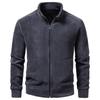 2025 Ollie de Terciopelo Transfronterizo Otoño e Invierno Nueva Chaqueta para Hombre de Color Puro con Cuello Alto y Acolchado de Terciopelo Talla Grande Moda Casual
