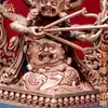 Cobre Púrpura Cangcun "Madre Buda de un Bollo" Uso en Interiores en Casa "Tres Raíces Madre de Origen Único" Estatua de Buda de Bronce Adorno de Escritorio