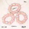 Scrunchie Plissado de Cetim Pérola Suave Estilo Coreano para Mulheres, Elástico Alto Simples e Versátil para Prender o Cabelo