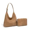 Bolso Hobo Tejido Hecho a Mano con Diseño Original, Bolso de Hombro de Gamuza Mate, Bolso de Hombro de Alta Gama para el Trabajo, Bolso Tote Madre e Hija