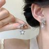 Pendientes Flash Diamante Estrella Lazo Coreanos Joker Delicados de Alto Sentido Diseño Nicho Pendientes Personalizados Venta al por Mayor