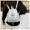 Bolsa de Orejas de Conejo Linda Nueva de Verano Mochila de Gran Capacidad Mochila para Viajes de Negocios Bolsa de Viaje Rayada de Alto Valor