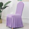 Funda de Silla Elástica Universal para Banquetes de Boda de Hotel Estilo Falda Transfronteriza Falda Larga Elástica Funda Completa para Silla Venta al por Mayor Color Sólido