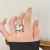 Anillo Retro Francés Doble Glaseado de Chocolate Anillo Abierto de Lujo de Nicho Anillo de Dedo Simple de Alta Calidad