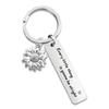 Llavero de metal europeo y americano transfronterizo girasol para buenos amigos y hermanas llavero con letras de regalo inspirador para las fiestas