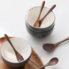 Cuchara de Arroz de Madera de Nogal Negro Guan Yun para Uso Doméstico, Paleta de Arroz Antiadherente, Cuchara de Arroz de Madera para Arrocera