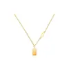 Colar de Bric Dupla Face Pingente de Corrente Empilhada Feminino Simples Luz Luxo Clavícula Cadeia Personalidade Elegante Titânio Aço Jóias TikTok