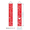 Amazon Transfronterizo Día de San Valentín Pareja Feliz Corazón Decoración Arreglo Porche Puerta Decoración Pancarta Tela de Fondo