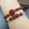 Pulsera de cinabrio boutique este año de vida pulsera de anillo único anillo liso doble valiente joyería para hombres y mujeres regalo fábrica al por mayor