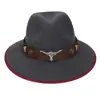 Chapéu Xizang Europeu e Americano Transfronteiriço Outono e Inverno Novo Chapéu de Cowboy Xizang Feminino Chapéu para Homens e Mulheres Acessórios de Chapéu com Cabeça de Touro para Exterior