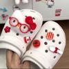Encanto de Gato Rojo Lindo de Dibujos Animados Transfronterizo con Gafas, Charms Desmontables para Zapatos DIY y Decoración de Accesorios para Hebillas de Zapatos