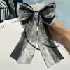 Pinza para el Cabello de Malla con Lazo y Pedrería Estilo Coreano para Mujer, Elegante Pinza de Resorte Francesa para la Parte Trasera de la Cabeza, Exquisito y Versátil Accesorio para el Cabello Transfronterizo