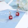 Aretes Cuadrados de Princesa Europeos y Americanos Transfronterizos de Douyin Aretes de Zircón Venta Caliente Aretes de Tesoro de Color Simulado Aretes de Sentido de Alta Gama para Mujeres