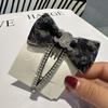 Super Fairy Bow BB Clip Wave Point Floral Organza Elegante Grampo de Cabelo Feminino Simples Cabeça Traseira Grampo de Cabelo de Strass