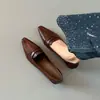 Zapatos Casuales Streetwear para Mujer de 4 cm Color Vino Tinto Puntera Cuadrada Pequeña Corte Profundo Zapatos de una Sola Pieza Tacón Grueso para Mujer Mocasines Slip-on Zapatos Profesionales