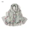 Novo Lenço de Chiffon com Estampa Floral Digital Primavera/Verão Transfronteiriço, Lenço Longo Versátil Floral Artístico para Mulheres, Lenço de Seda para Cabeça