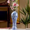Novo Vaso de Cerâmica Estilo Chinês Garrafa de Beleza Porcelana Azul e Branca Arranjo de Flores Acessórios Hidropônicos Gabinete de TV Flores para Casa