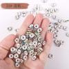 Cuentas espaciadoras de diamantes de imitación, anillo de perforación de color para bricolaje, espaciador de diamante completo con incrustaciones, espaciador chapado en color, llanta de rueda, pulsera, collar, accesorios