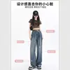 Jeans Retro Sueltos de Pierna Ancha para Mujer 2025 Nuevo Primavera y Verano Cintura Alta Aspecto Adelgazante Caída Recta Pantalones de Largo hasta el Suelo