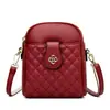 2026 Nuevo Bolso Pequeño de Moda Sencilla con Cuadros de Diamantes para Mujer Bolso para Teléfono Versátil de Gama Alta Bolso de Hombro Único Cruzado