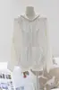 Camisa con Protección Solar Entrelazada para Mujer, Nuevo Estilo Primavera y Verano 2026, Corte Holgado, Lujo Ligero, Alta Calidad, Color Sólido, Chaqueta Delgada